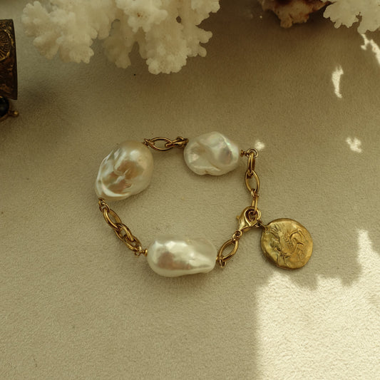 Ancient Coin Baroque Bracelet